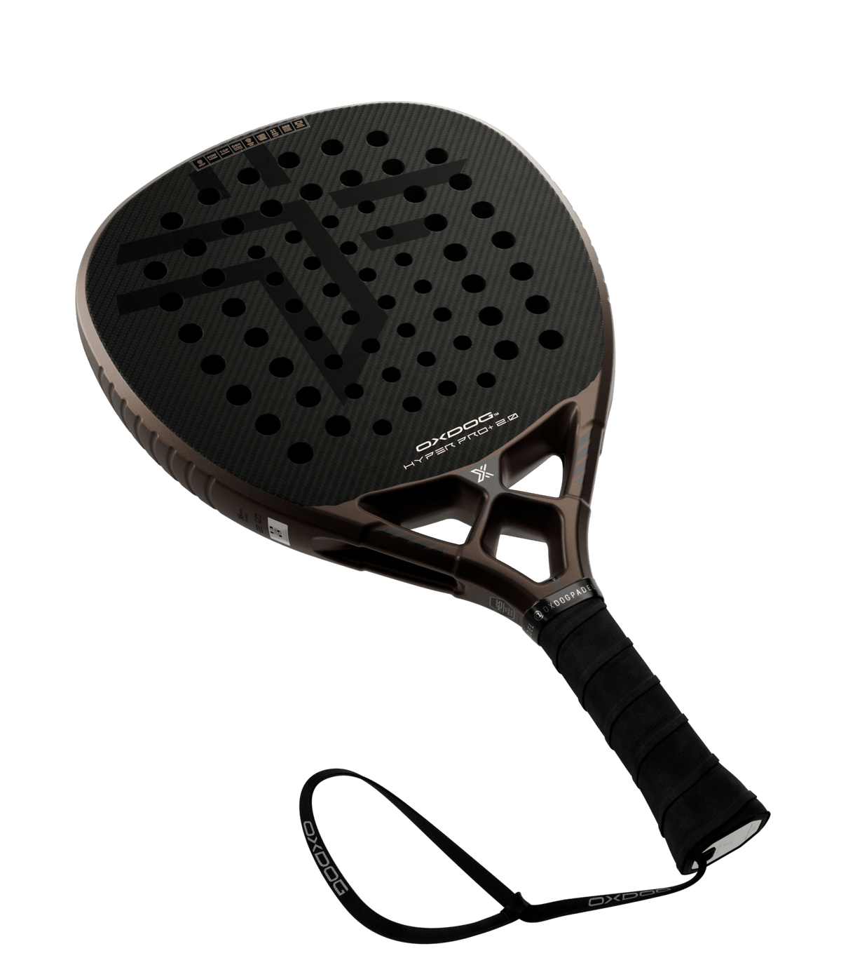 Raquete de padel OXDOG Hyper Pro+ 2.0 2026 - detalhe das PowerRibs