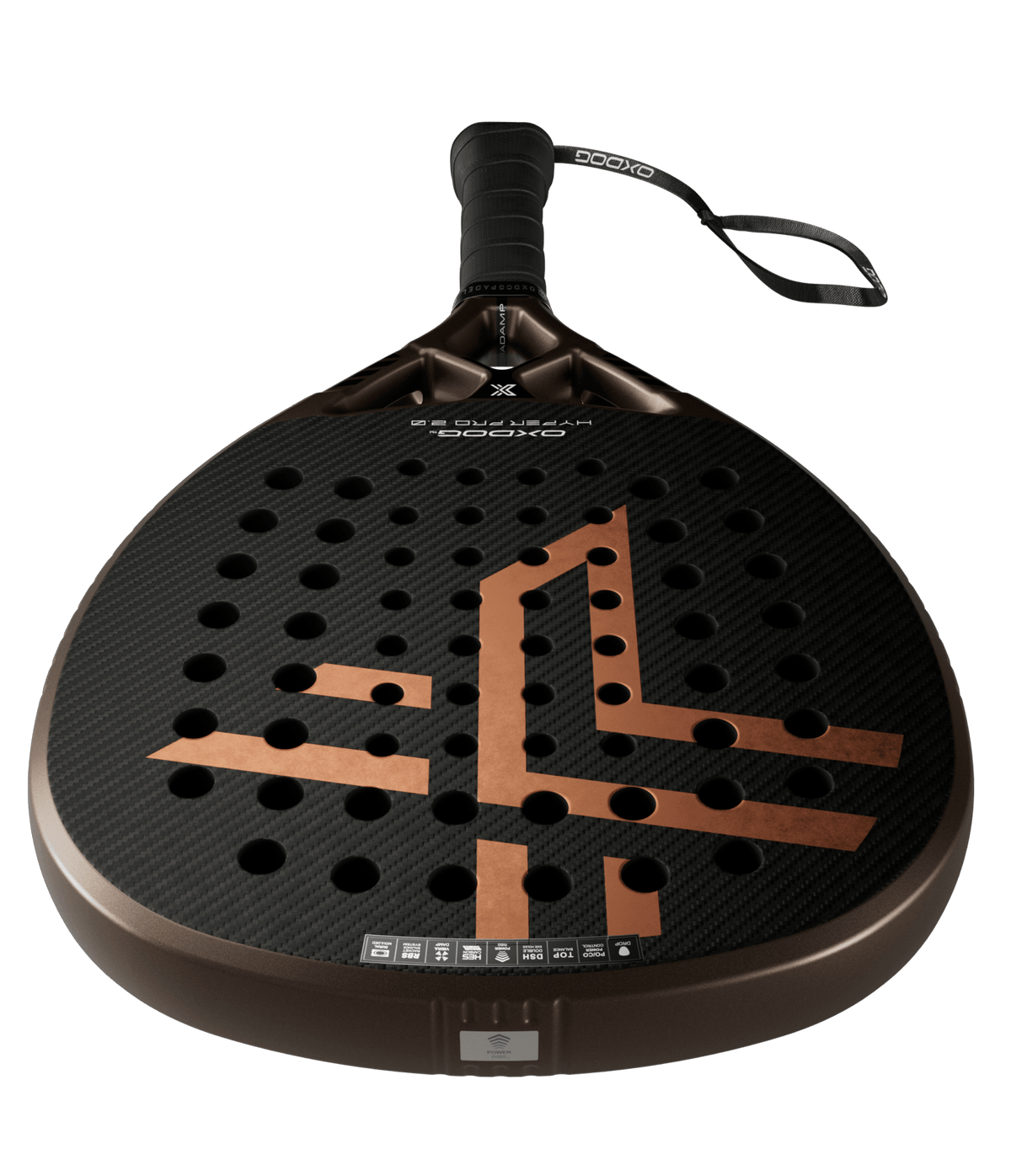 Raquete de padel OXDOG Hyper Pro 2.0 2026 - superfície arenosa e furos DSH