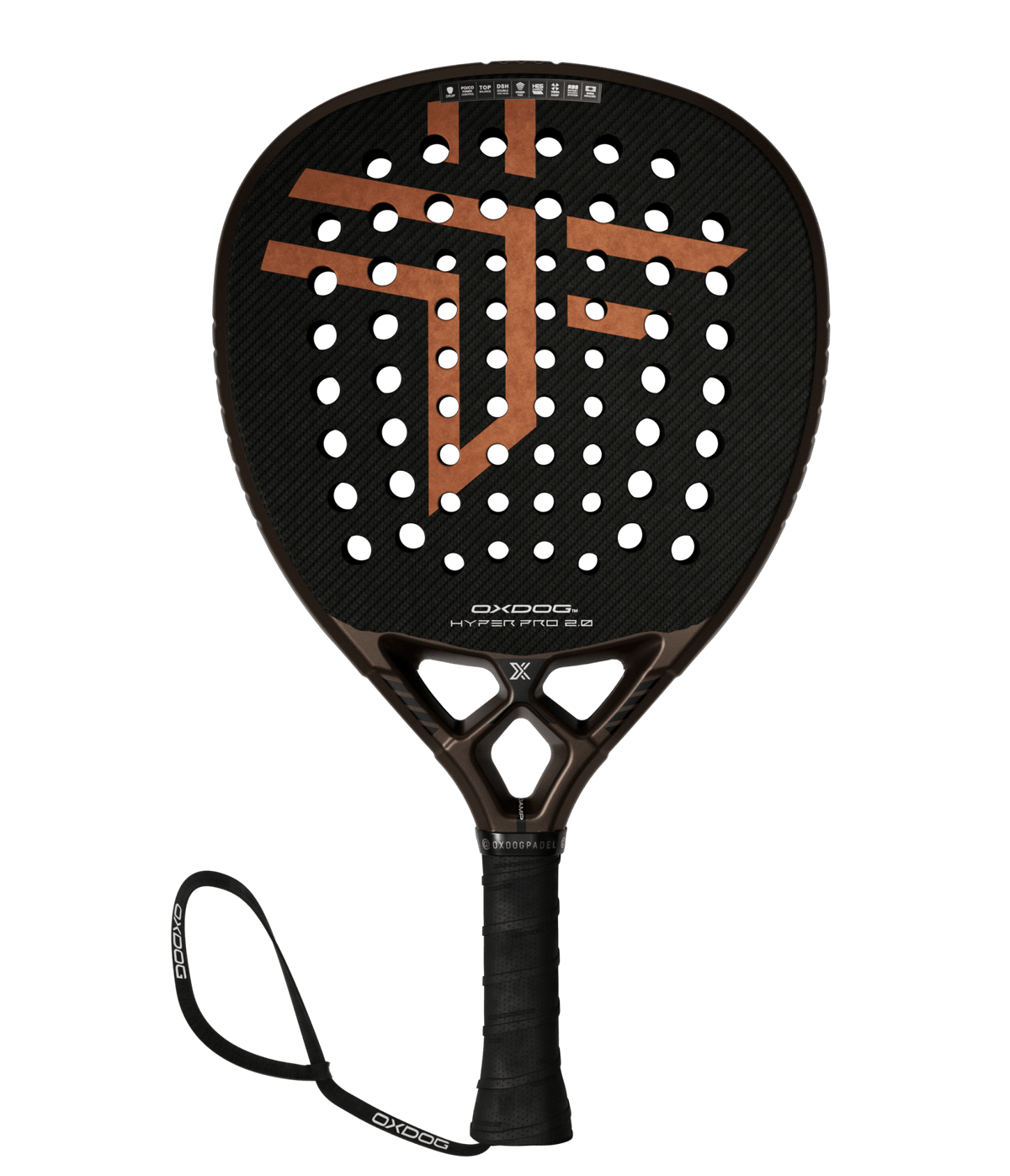Raquete de padel OXDOG Hyper Pro 2.0 2026 - punho slim e sistema RBS